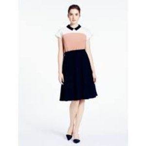 Katespade colorblock crepe accordion pleat dress size 4
